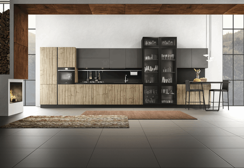 cucina lineare legno